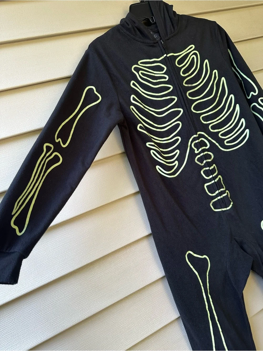 Kids Black Glow Skeleton One-Piece Jumpsuit